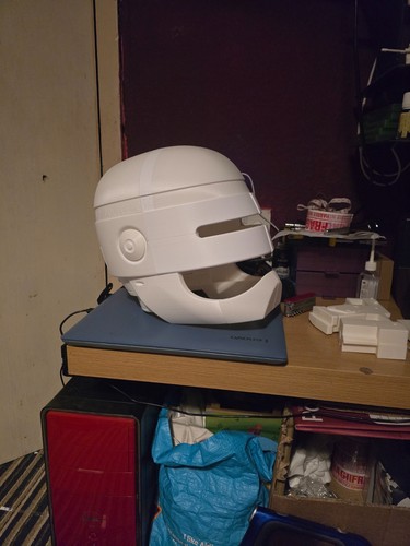 Unpainted robocop helmet life - robocop,